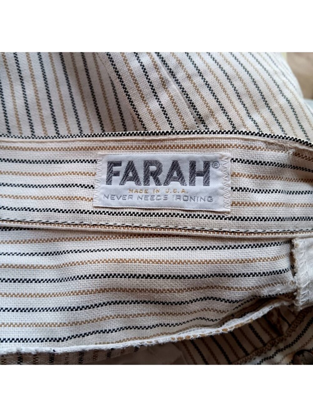 True Vintage Short 28" 28W 1970's Farah Striped Cut-Off Mod Denim Surf Distress